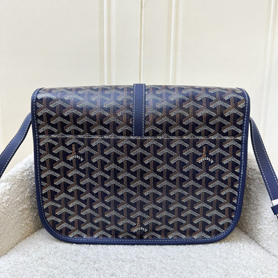 Goyard Belvedere MM in Navy Blue Signature Canvas and SHW