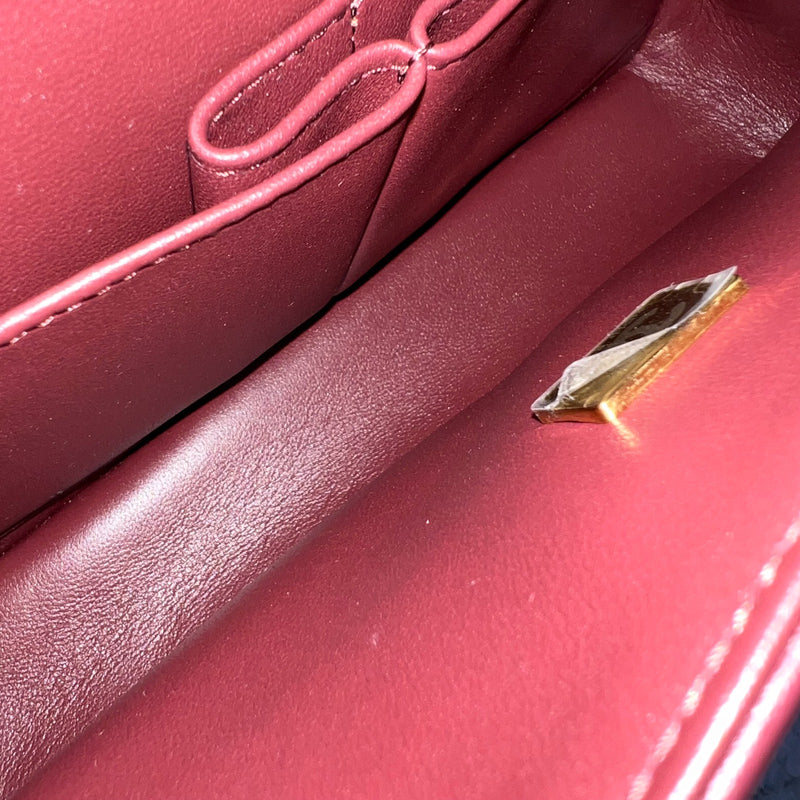 Chanel Small Classic Flap CF in Burgundy Lambskin and LGHW