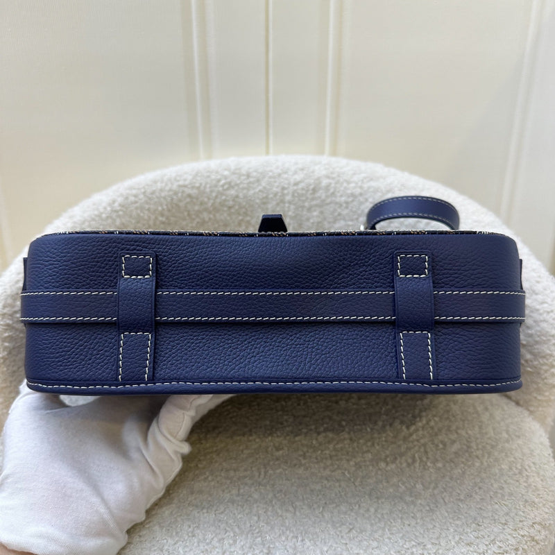 Goyard Belvedere MM in Navy Blue Signature Canvas and SHW