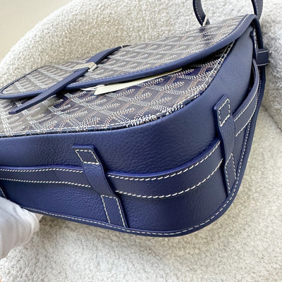 Goyard Belvedere MM in Navy Blue Signature Canvas and SHW