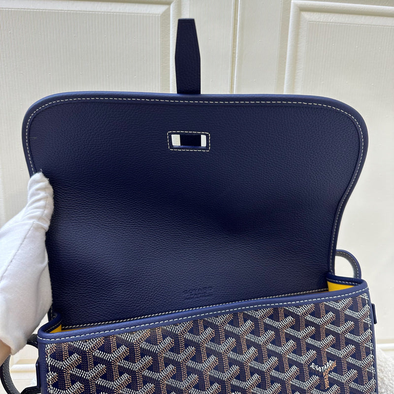 Goyard Belvedere MM in Navy Blue Signature Canvas and SHW