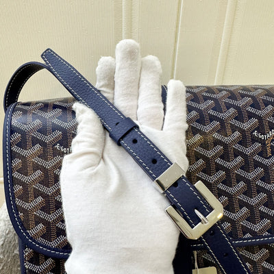 Goyard Belvedere MM in Navy Blue Signature Canvas and SHW