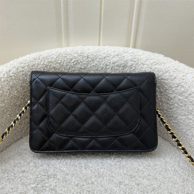 Chanel Classic Wallet on Chain WOC in Black Caviar and GHW