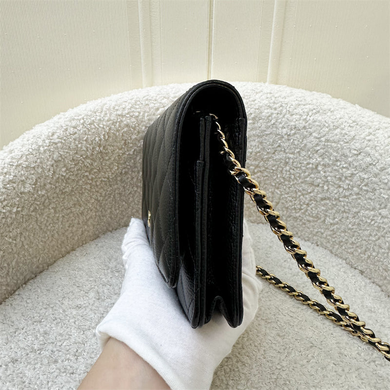 Chanel Classic Wallet on Chain WOC in Black Caviar and GHW