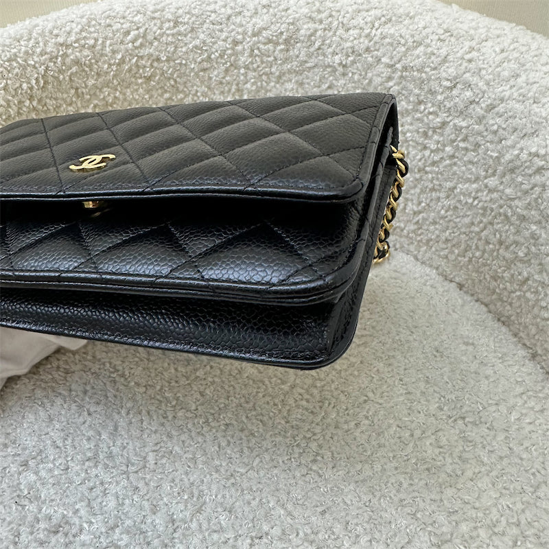 Chanel Classic Wallet on Chain WOC in Black Caviar and GHW