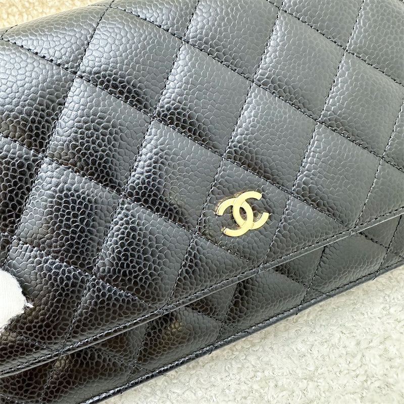 Chanel Classic Wallet on Chain WOC in Black Caviar and GHW