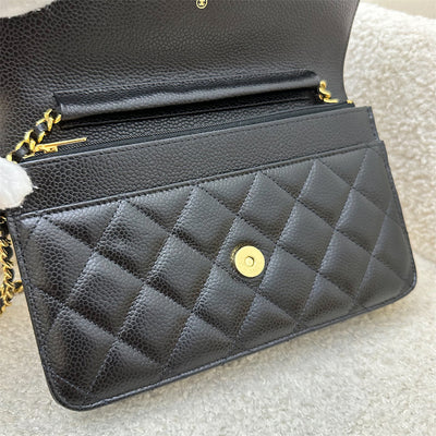 Chanel Classic Wallet on Chain WOC in Black Caviar and GHW