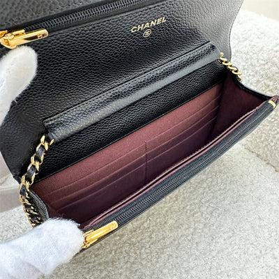 Chanel Classic Wallet on Chain WOC in Black Caviar and GHW