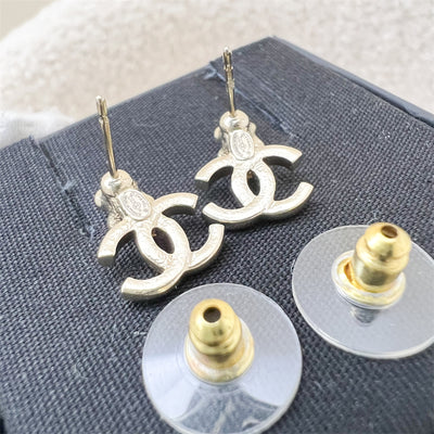 Chanel 23K CC Logo Earrings with Pearls and Crystals in GHW