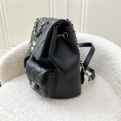 Chanel 23A Triple Backpack in Black Calfskin and LGHW