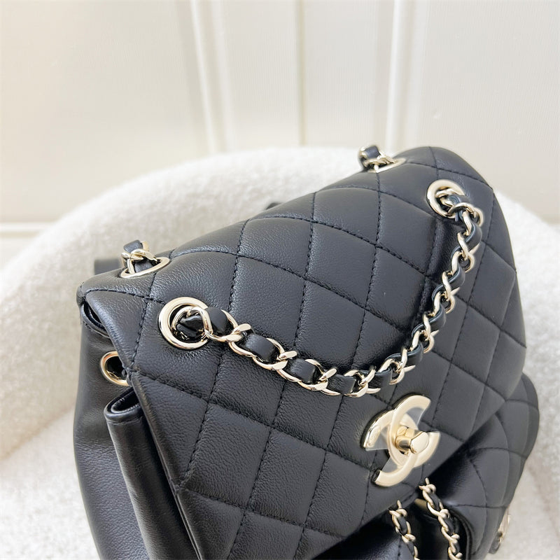 Chanel 23A Triple Backpack in Black Calfskin and LGHW