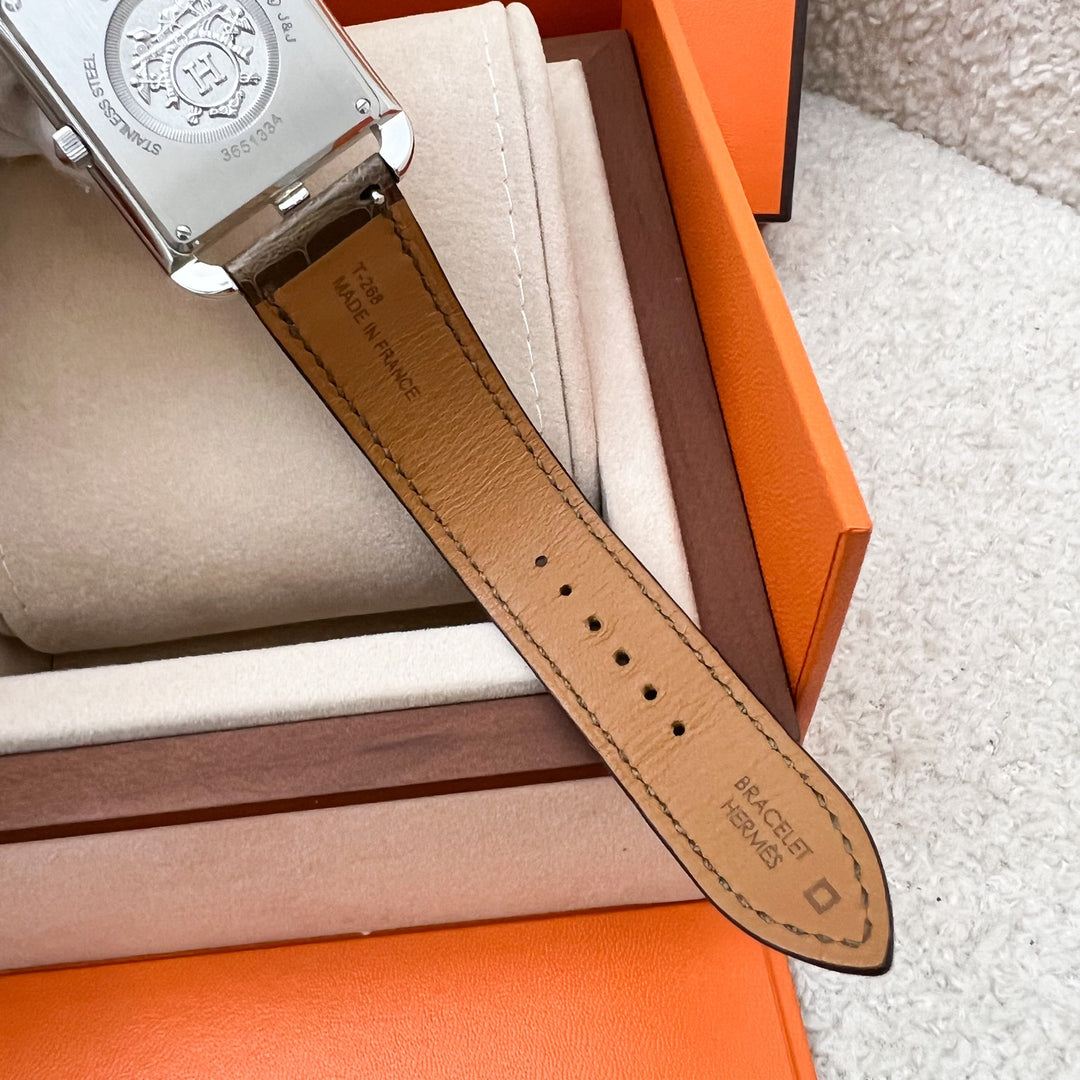 Hermes Cape Cod PM 37mm Quartz Watch with Diamonds and Gris
