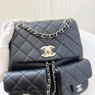 Chanel 23A Triple Backpack in Black Calfskin and LGHW