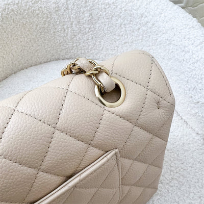 Chanel Medium Classic Flap CF in Beige Caviar and GHW