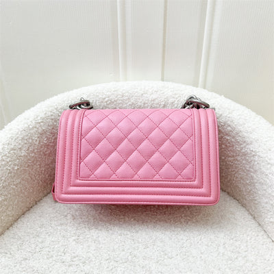 Chanel Small 20cm Boy Flap in Pink Caviar and Aged SHW