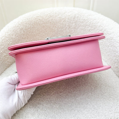 Chanel Small 20cm Boy Flap in Pink Caviar and Aged SHW