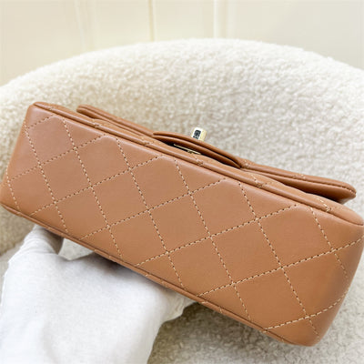 Chanel Classic Mini Rectangle Flap in 21P Caramel Lambskin and LGHW