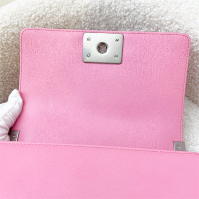 Chanel Small 20cm Boy Flap in Pink Caviar and Aged SHW