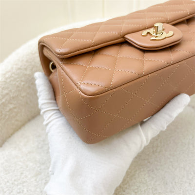 Chanel Classic Mini Rectangle Flap in 21P Caramel Lambskin and LGHW