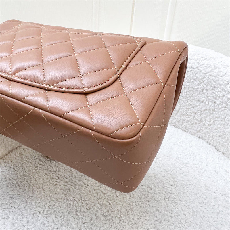 Chanel Classic Mini Rectangle Flap in 21P Caramel Lambskin and LGHW