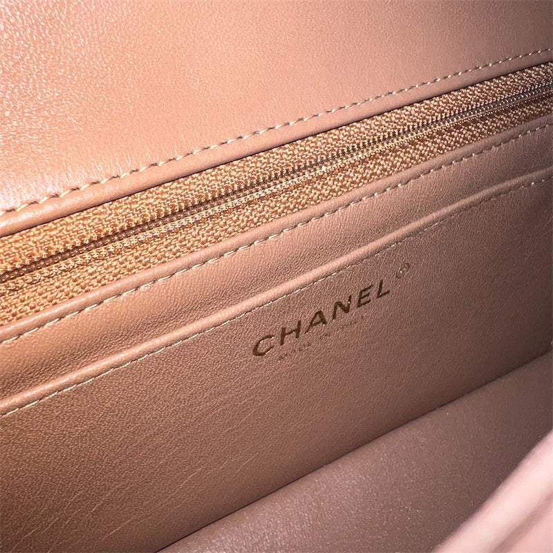 Chanel Classic Mini Rectangle Flap in 21P Caramel Lambskin and LGHW