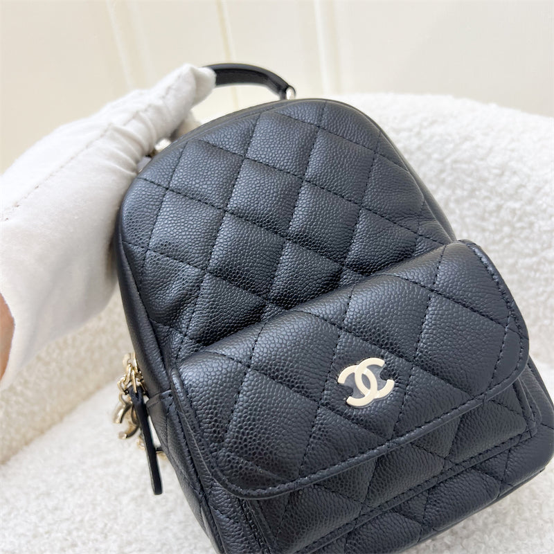 Chanel 24C Backpack in Black Caviar and GHW