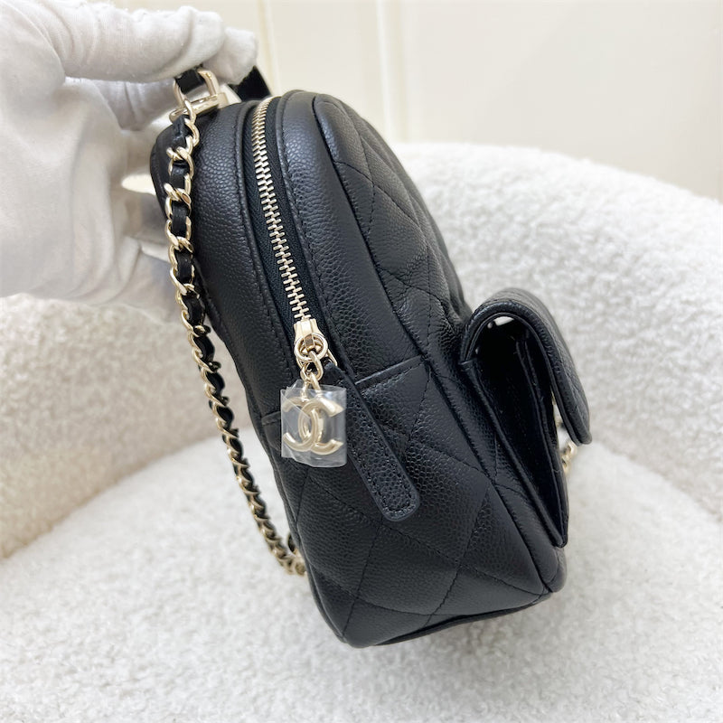 Chanel 24C Backpack in Black Caviar and GHW