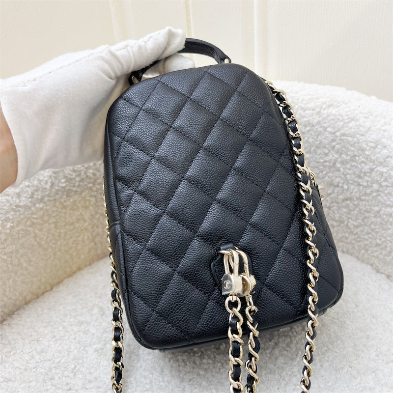 Chanel 24C Backpack in Black Caviar and GHW