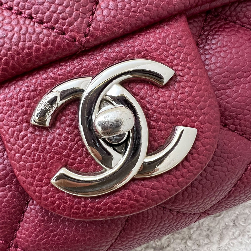 Chanel Easy Caviar Jumbo Flap Bag in Burgundy Red Caviar and SHW