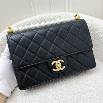 Chanel Chic Pearls Small Flap in Black Goatskin and AGHW