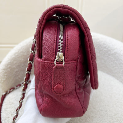 Chanel Easy Caviar Jumbo Flap Bag in Burgundy Red Caviar and SHW