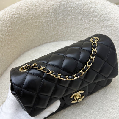 Chanel 24K Extra Mini Rectangular Flap in Black Lambskin and GHW (Model: AS5219)