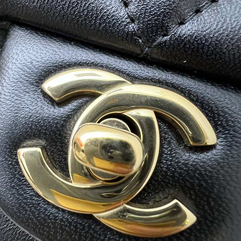 Chanel 24K Extra Mini Rectangular Flap in Black Lambskin and GHW (Model: AS5219)