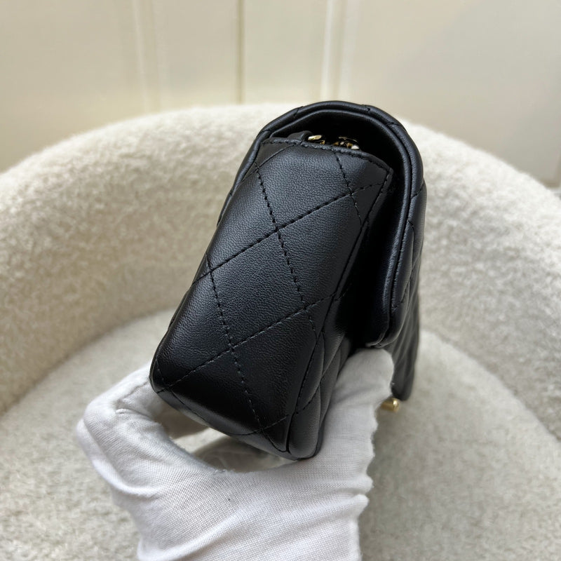 Chanel 24K Extra Mini Rectangular Flap in Black Lambskin and GHW (Model: AS5219)