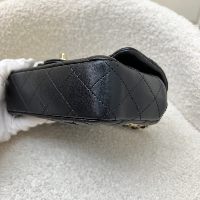Chanel 24K Extra Mini Rectangular Flap in Black Lambskin and GHW (Model: AS5219)