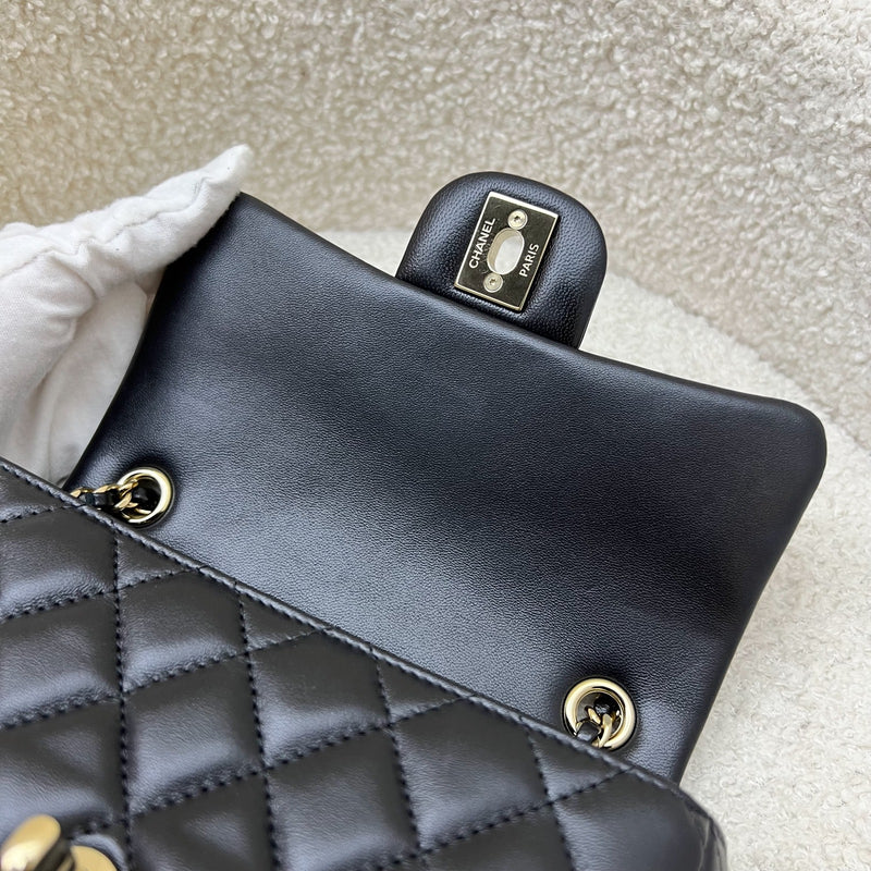 Chanel 24K Extra Mini Rectangular Flap in Black Lambskin and GHW (Model: AS5219)