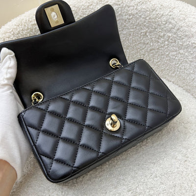 Chanel 24K Extra Mini Rectangular Flap in Black Lambskin and GHW (Model: AS5219)