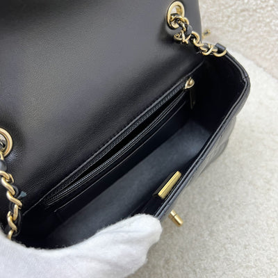 Chanel 24K Extra Mini Rectangular Flap in Black Lambskin and GHW (Model: AS5219)