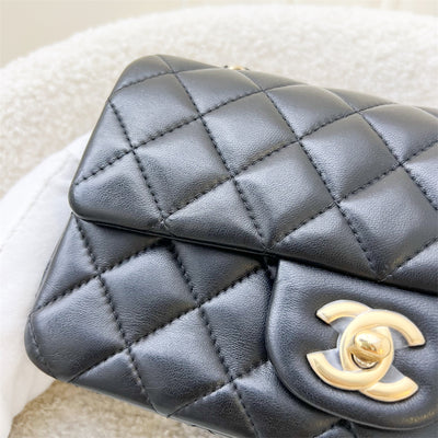 Chanel Classic Mini Rectangle Flap in Black Lambskin and LGHW