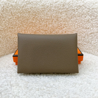 Hermes Calvi Card Holder in Etoupe Epsom Leather