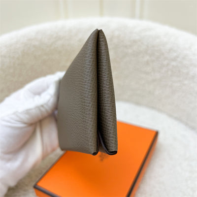 Hermes Calvi Card Holder in Etoupe Epsom Leather