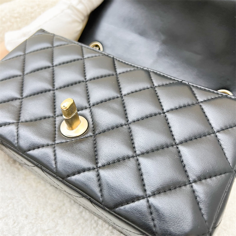 Chanel Classic Mini Rectangle Flap in Black Lambskin and LGHW