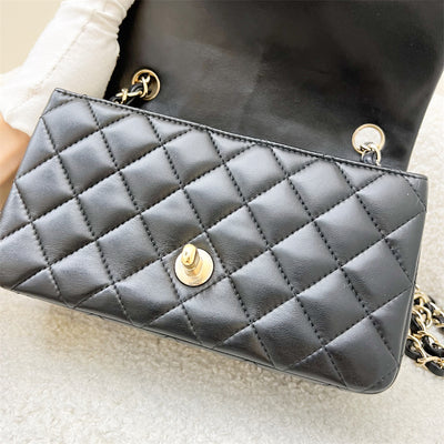 Chanel Classic Mini Rectangle Flap in Black Lambskin and LGHW