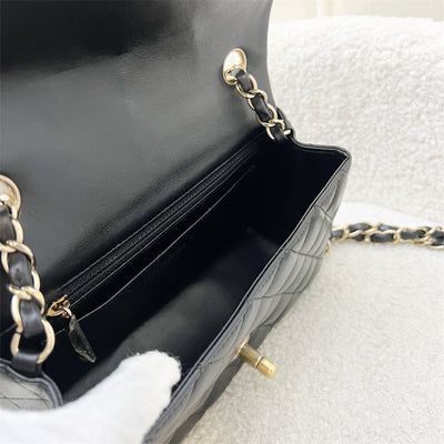 Chanel Classic Mini Rectangle Flap in Black Lambskin and LGHW