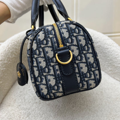 Dior Groove 20 Bowling Bag in in Navy Dark Blue Oblique Jacquard Canvas and AGHW (Model: M1364UTZQ, Colour: M928)
