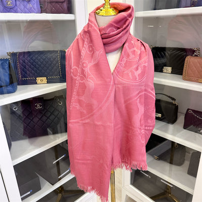Hermes New Libris Stole / Scarf in Pommette 85% Cashmere and 15% Silk