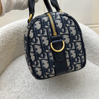 Dior Groove 20 Bowling Bag in in Navy Dark Blue Oblique Jacquard Canvas and AGHW (Model: M1364UTZQ, Colour: M928)