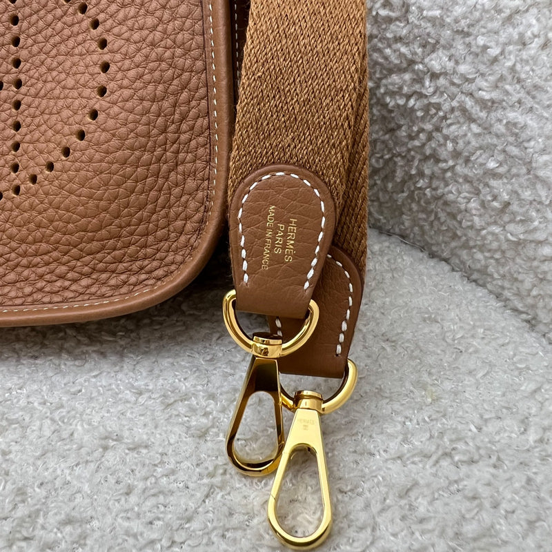 [BN Long Strap - Oct 2025] Hermes Mini Evelyne 16 TPM in Gold Clemence Leather and GHW [Long Strap]