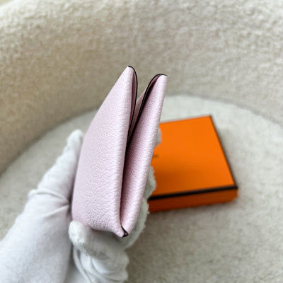 [Brand new] Hermes Calvi Card Holder in Rose Darling Chevre Leather and PHW