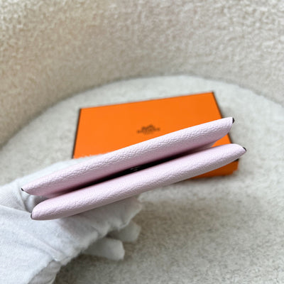 [Brand new] Hermes Calvi Card Holder in Rose Darling Chevre Leather and PHW